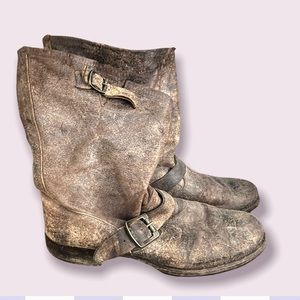 Size 10 Distressed Moto Boots!